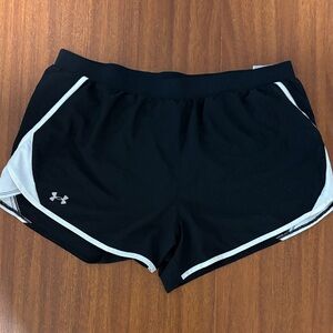 Under Armour Black Athletic Shorts with White Trim
